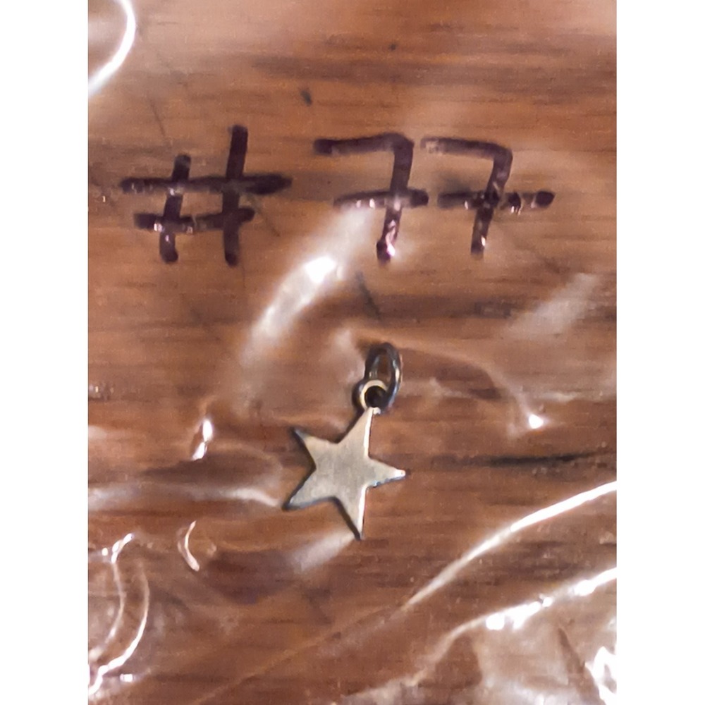 Star Pendant Charm S Silver Metal 5-point Shape vintage 925